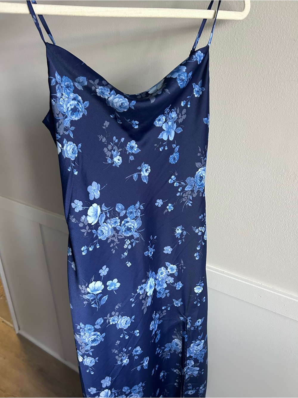 Altar'd State Navy Blue Floral Slip Maxi Dress - Picture 5 of 6